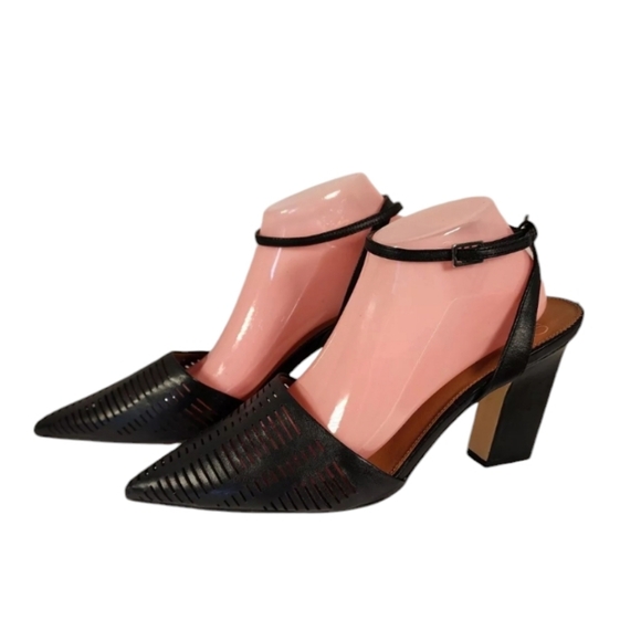 Franco Sarto Black Ankle Strap Pump 8 M Starla w/Box - Picture 3 of 7